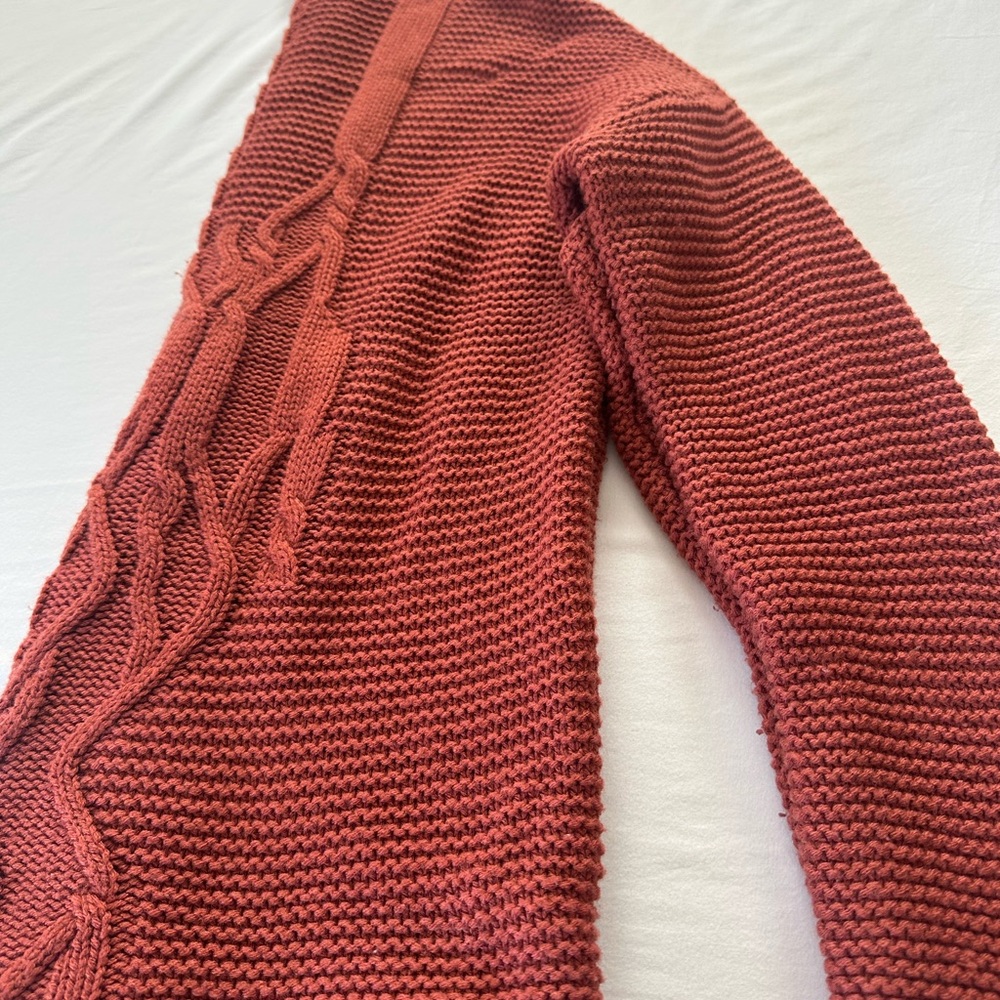 Charlotte Russe Rust Cable Knit Crewneck Sweater - Picture 6 of 7